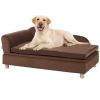 VEVOR Pet Sofa, Dog Couch for Large-Sized Dogs and Cats, Soft Velvety Dog Sofa Bed, 110 lbs Loading Cat Sofa, Dark Brown