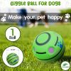 Giggle Dog Ball; 5.5" in Diameter; Green Interactive Dog Toy Sound 12 oz; Vinyl Giggle Ball for Dogs; Wiggle Waggle Ball for Dogs; Sound Dog Toys Wobb