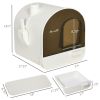 PawHut Cat Litter Box with Lid, Covered Litter Box for Indoor Cats with Tray, Scoop, Filter, 17" x 17" x 18.5", White