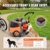 VEVOR Dog Bike Trailer, Supports up to 66 lbs, 2-in-1 Pet Stroller Cart Bicycle Carrier, Easy Folding Cart Frame with Quick Release Wheels