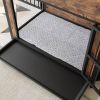 Dog Crate Furniture, Wooden Dog Crate Table, 38.9" Dog Kennel with 2 Sliding Doors and Thick Iron Door Frame