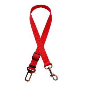 Adjustable Pet Cat Dog Car Seat Belt Pet Seat Vehicle Dog Harness Lead Clip Safety Lever Traction Dog Collars Dogs Accessoires Pets Products (Color: Red)