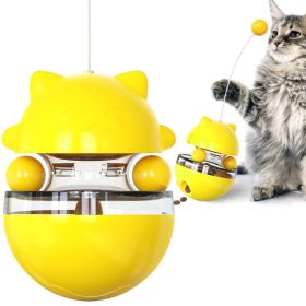 KIMPETS Cats Toy Tumbler Tracks Leaking Food Ball Toys Interactive Cat Intelligence Training Amusement Pet Products Cat Tunnel (Color: Yellow)