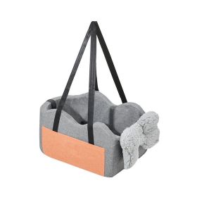 Pet Car Seat Dog Booster Car Seat for Small Dog (Color: Dark Grey, Type: Pet Supplies)